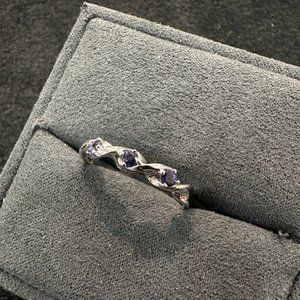 Natural Iolite in 925 Silver Ring Size 9